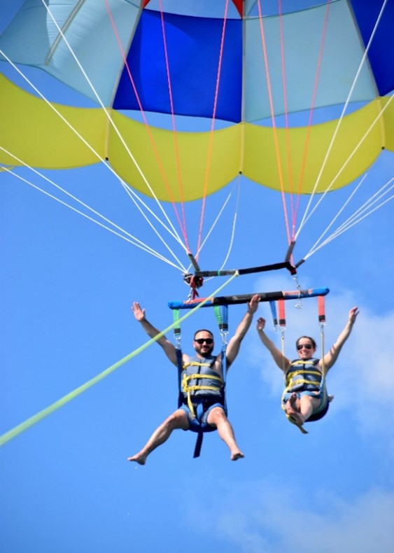 person skydiving